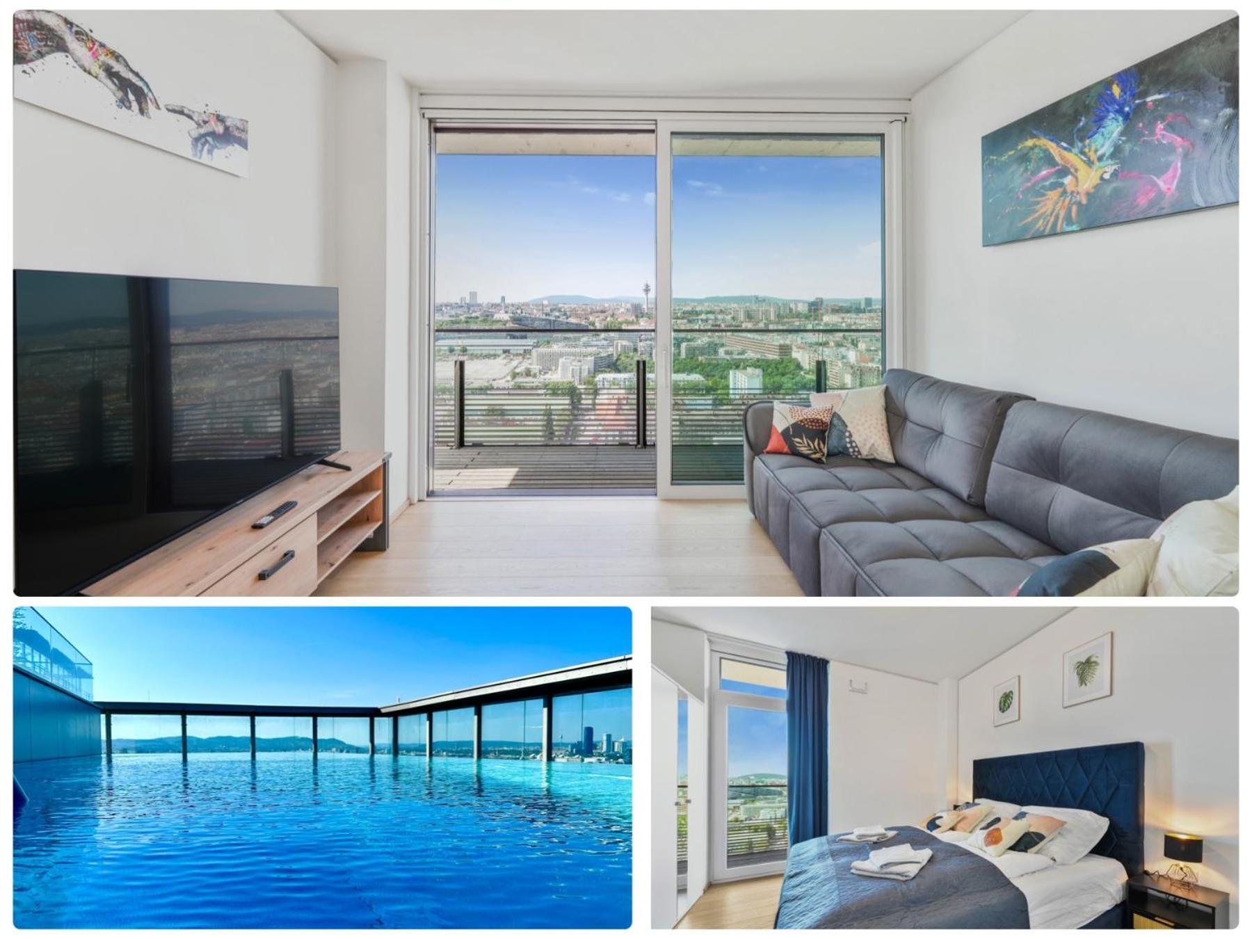 Luxury Penthouse I Rooftop Pool I Self Check-In Wiedeń Zewnętrze zdjęcie